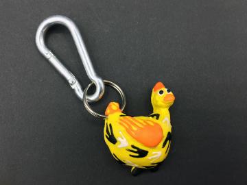 Schlüsselanhänger Kautschuk Hühner gelb Federn  