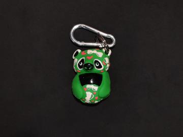 Schlüsselanhänger Kautschuk Panda  grün Schleifen