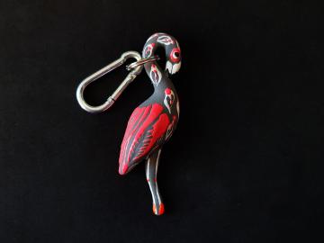 Schlüsselanhänger Kautschuk Flamingo grau gemustert