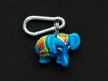 Schlüsselanhänger Kautschuk Elefanten s blau Decke 