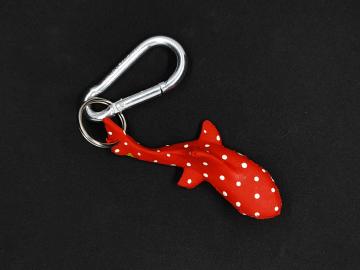  Schlüsselanhänger Kautschuk Haifisch s rot gepunktet