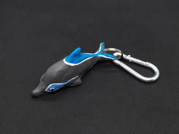 Schlüsselanhänger Kautschuk Delfin L grau 