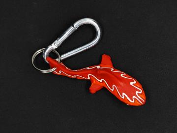 Schlüsselanhänger Kautschuk Haifisch s rot gemustert