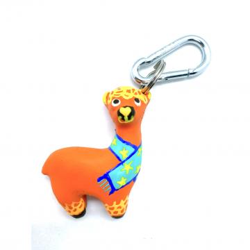 Schlüsselanhänger Kautschuk Alpaca orange mit Schal
