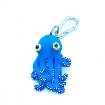 Schlüsselanhänger Kautschuk Octopus blau Tentakeln