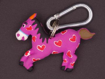 Schlüsselanhänger Kautschuk Pferd pink