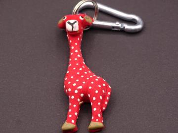 Schlüsselanhänger Kautschuk Giraffe rot