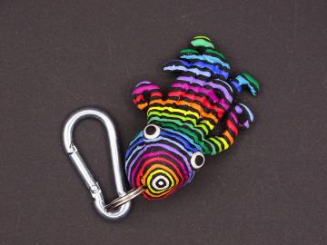 Schlüsselanhänger Kautschuk Tintenfisch L schwarz Regenbogen