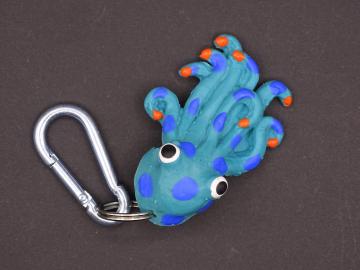 Schlüsselanhänger Kautschuk Tintenfisch L blau