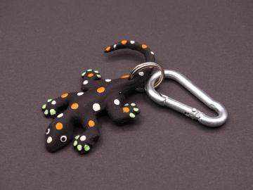 Schlüsselanhänger Kautschuk Gecko s schwarz