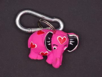 Schlüsselanhänger Kautschuk Elefanten s pink   