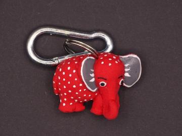 Schlüsselanhänger Kautschuk Elefanten s rot   
