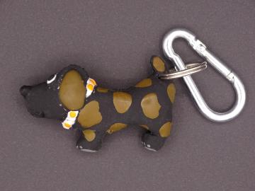Schlüsselanhänger Kautschuk Hund schwarz