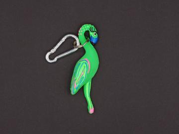 Schlüsselanhänger Kautschuk Flamingo grün 