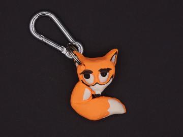 Schlüsselanhänger Kautschuk Fuchs orange