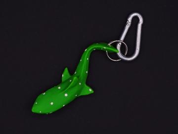 Schlüsselanhänger Kautschuk Haifisch L grün gepunktet