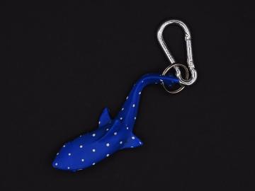Schlüsselanhänger Kautschuk Haifisch L blau gepunktet